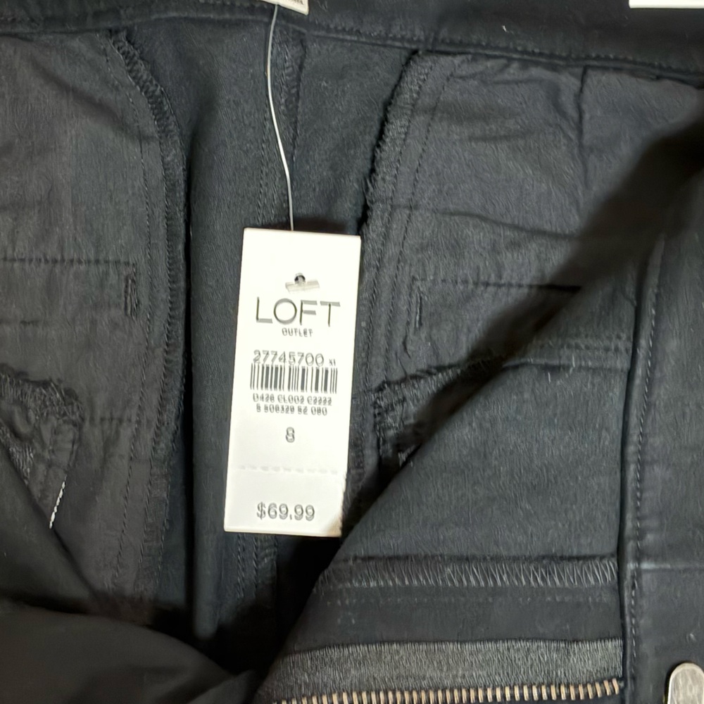 Loft Curvy Skinny Ankle Pants Size 8 In Black NWT - Picture 8 of 10